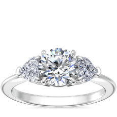 NEW Three-Stone Heart Diamond Engagement Ring in Platinum